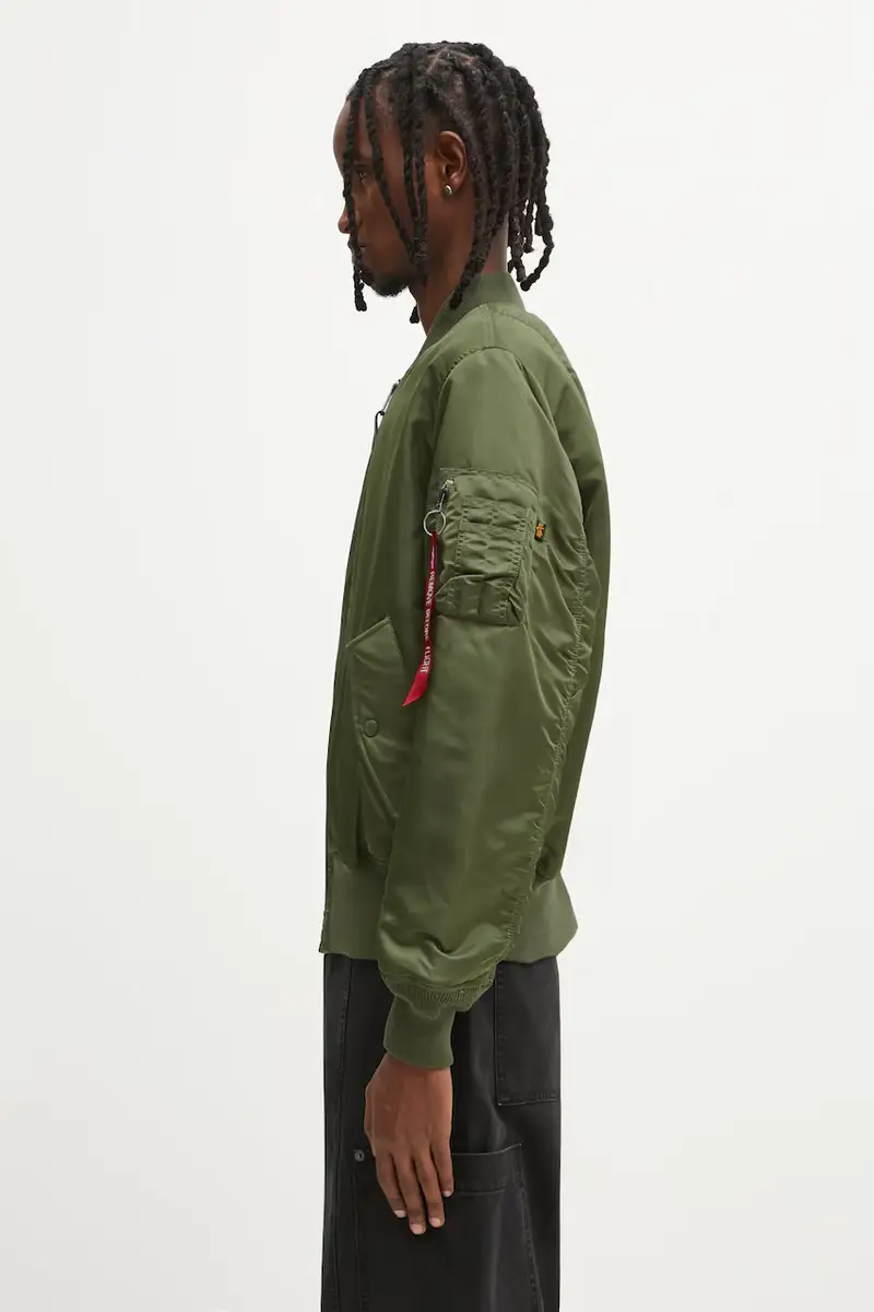 giacca bomber reversibile Alpha Industries No War MA-1 colore verde NP7113504 miniatura 2