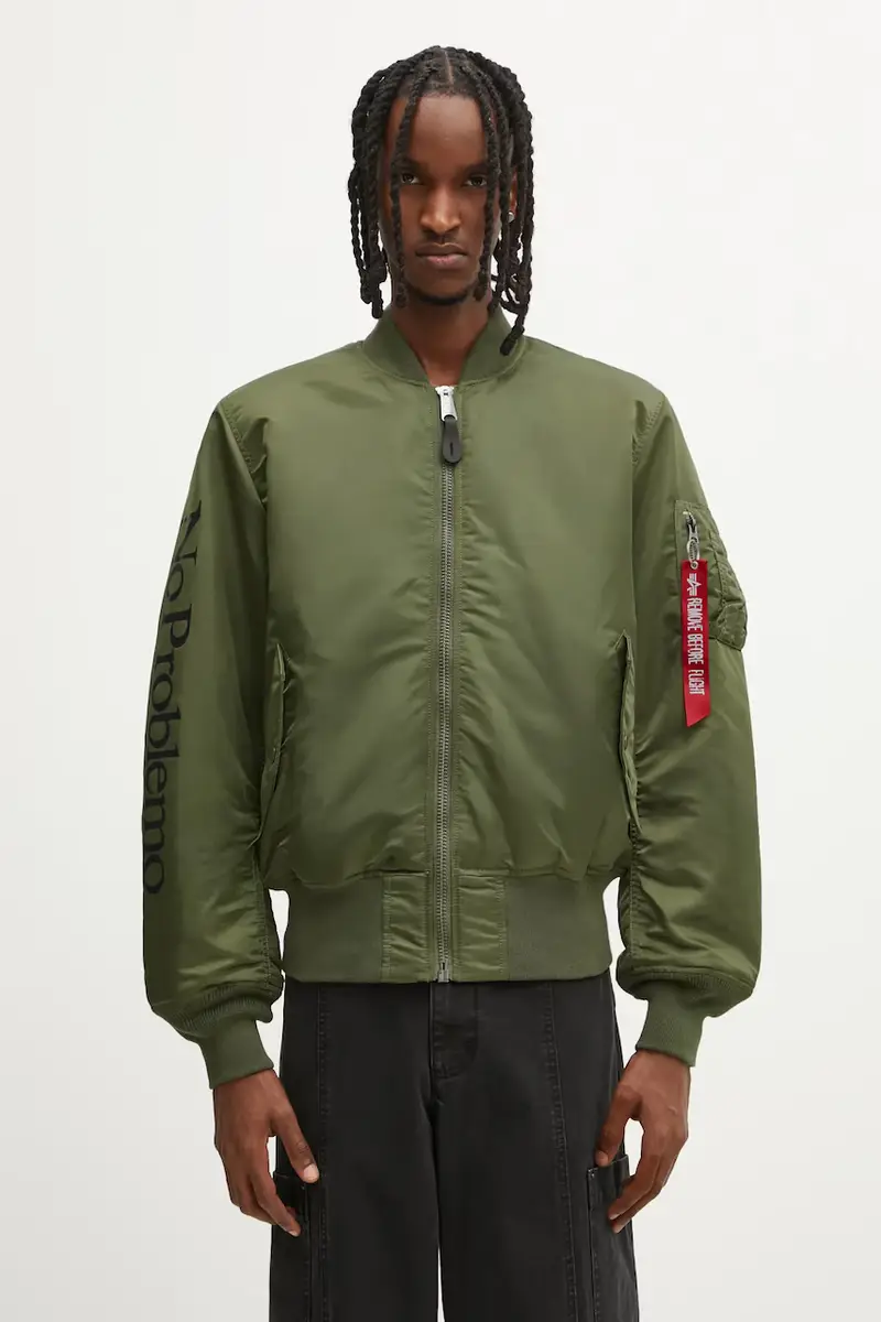 giacca bomber reversibile Alpha Industries No War MA-1 Verde