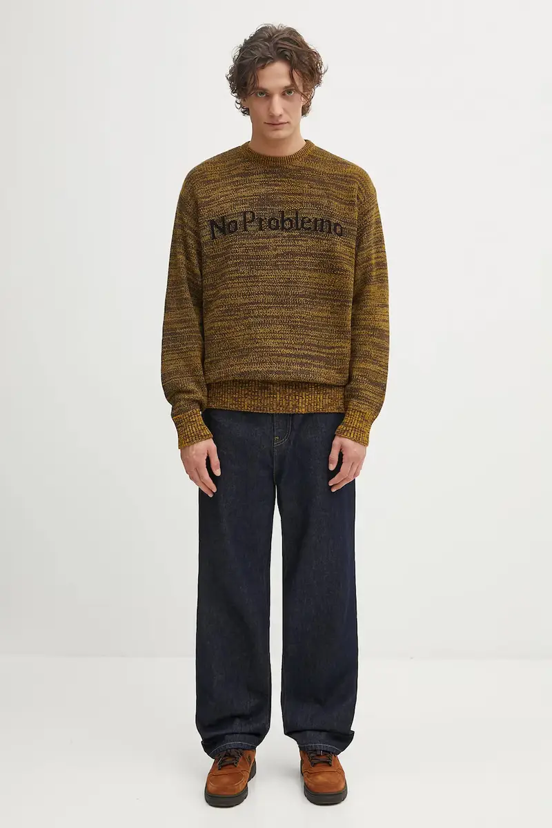 maglione con lana Mosca Crew Neck Giallo miniatura 5