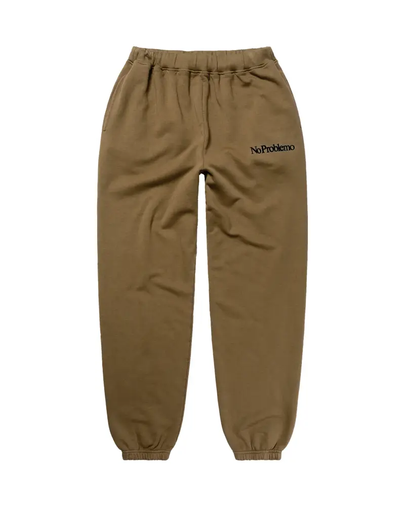 Pantalone in tuta khaki con logo