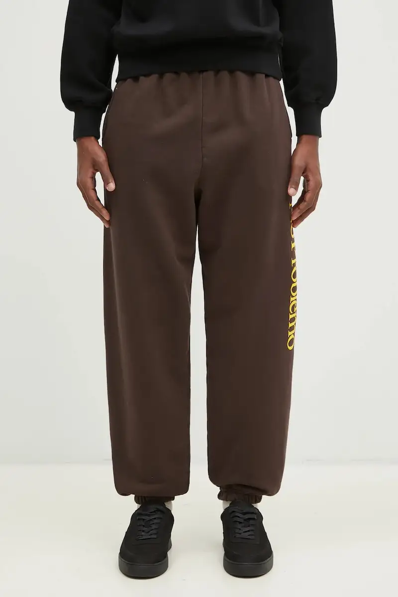 pantaloni della tuta di cotone Sweatpant colore marrone NP30002.02