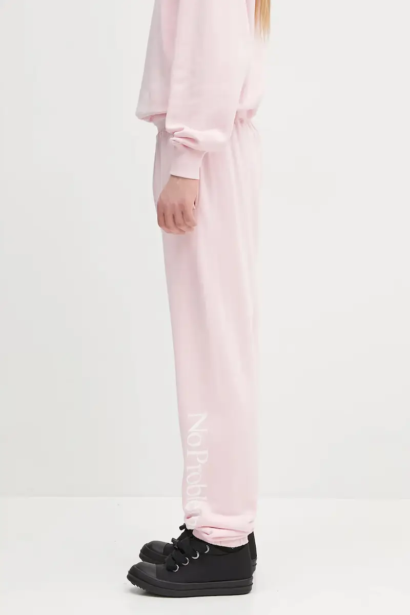 pantaloni tuta di cotone No Problemo Sweatpant Rosa miniatura 3