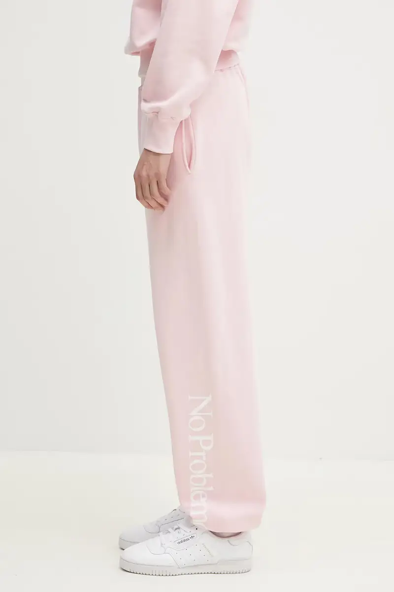 pantaloni tuta di cotone No Problemo Sweatpant Rosa miniatura 4