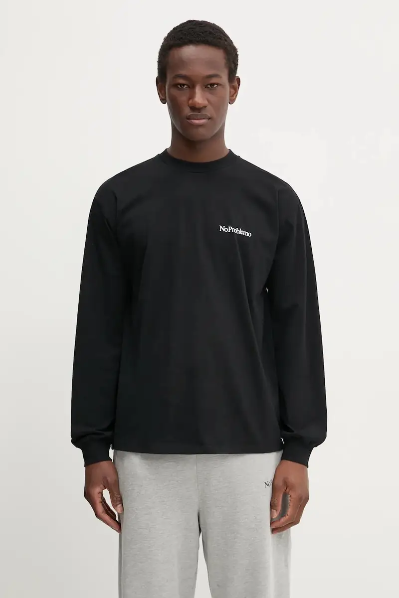 top a maniche lunghe in cotone Mini Problemo Longleeve Tee colore nero NP60029.02