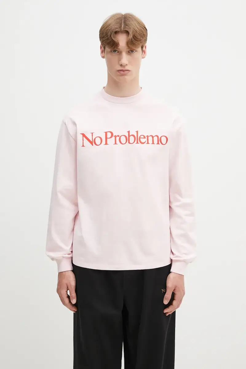 top a maniche lunghe in cotone No Problemo LS Tee colore rosa NP6002203