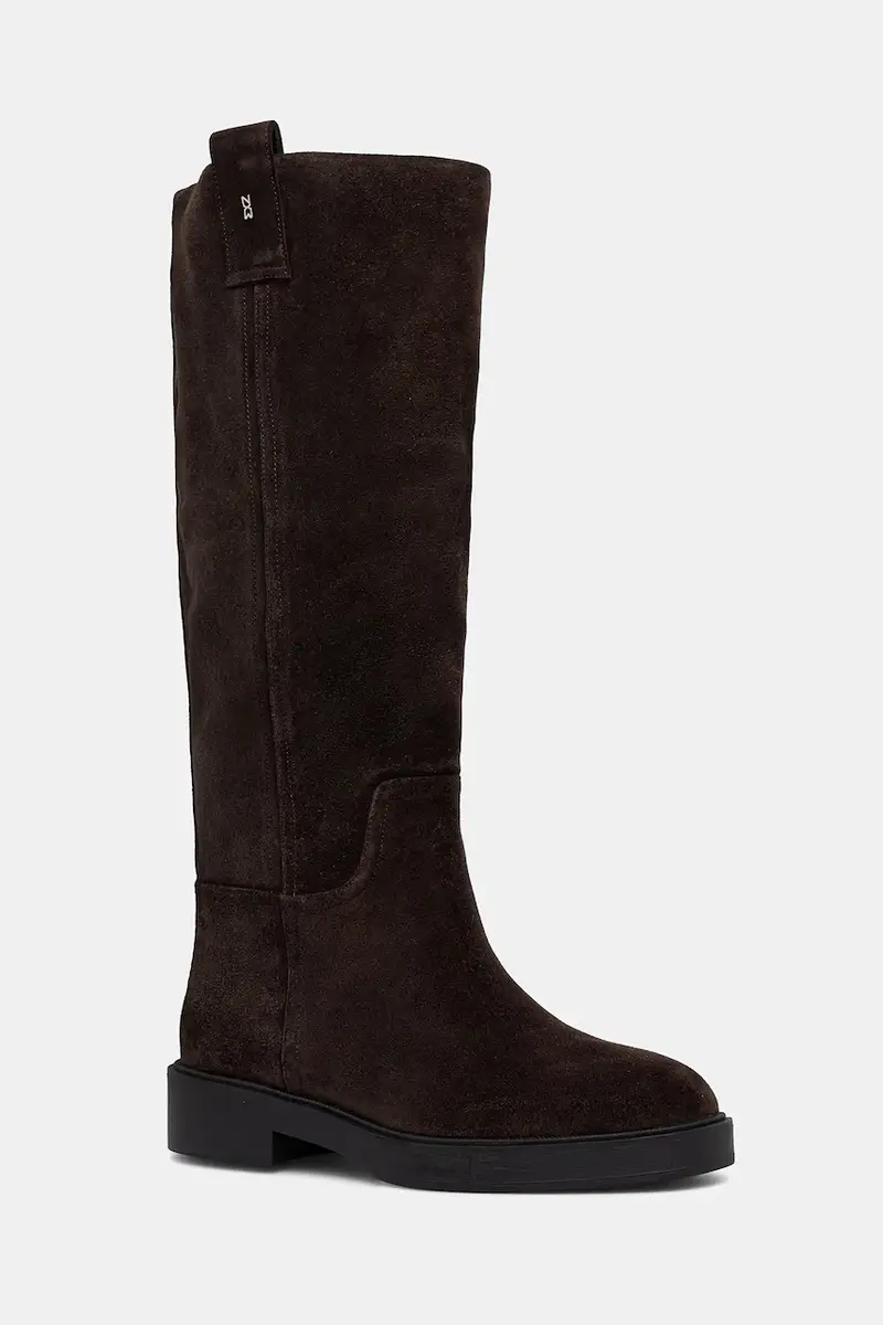 stivali in pelle scamosciata Jose Brown Leather donna colore marrone Jose Brown Leather