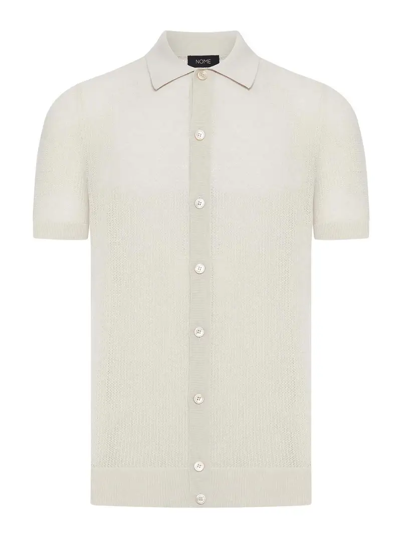 Camicia leggera in maglia traforata Color Carne E Neutri