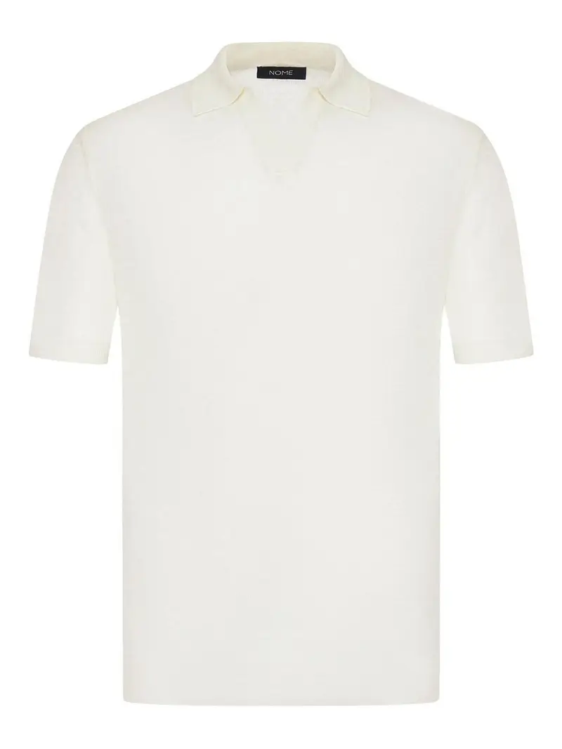 Polo in lino a maniche corte Color Carne E Neutri