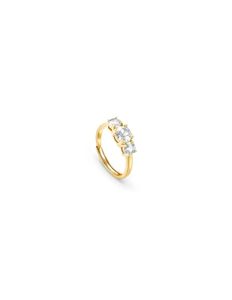 Anello regolabile NOMINATION COLOUR WAVE in argento 925 dorato e 3 pietre bianche 149814/012