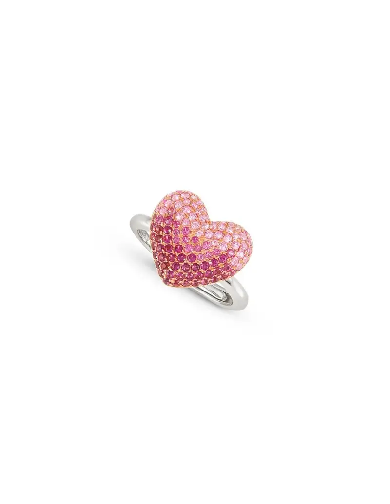 Anello regolabile NOMINATION CRYSALIS in argento 925 con cuore e cristalli rosa 241101/004