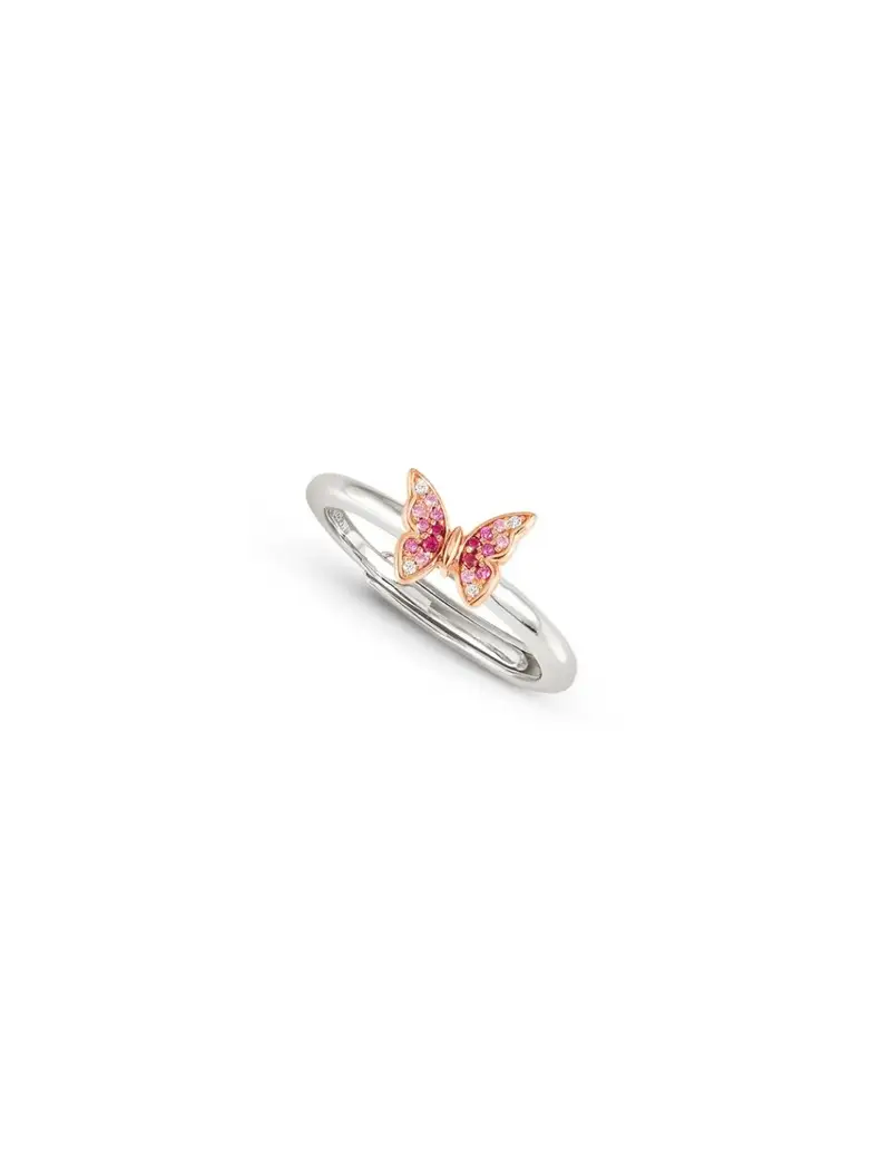 Anello regolabile NOMINATION CRYSALIS in argento 925 con farfallina e cristalli rosa 241100/040