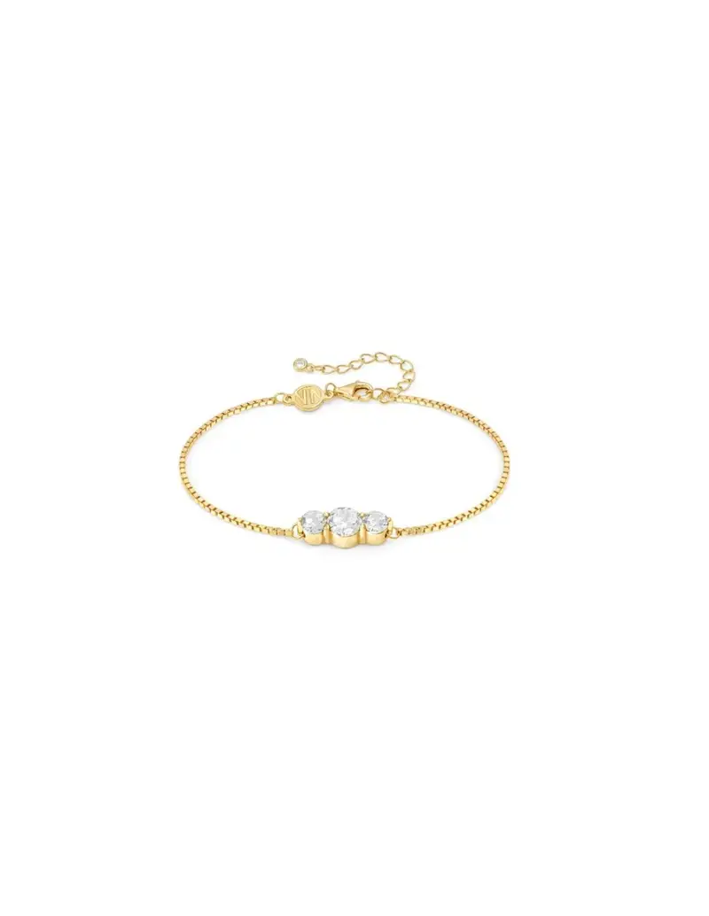 Bracciale NOMINATION COLOUR WAVE in argento 925 dorato e 3 pietre bianche 149816/012