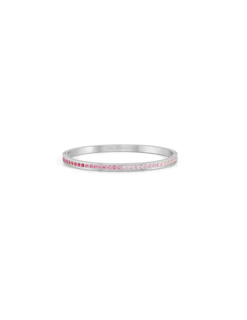 Bracciale rigido NOMINATION PRETTY BANGLES in acciaio e cristalli rosa degrade 029505/02