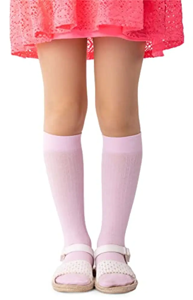 NOQ Calzini da Bambina a Righe Calzini Calzini Flessibili Caldi Morbidi 100 DEN per Bambini Casual Uniforme Scolastica