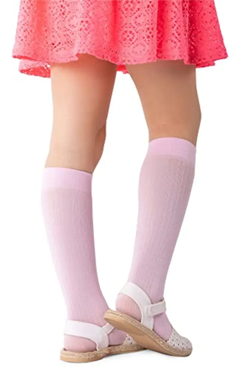 NOQ Calzini da Bambina a Righe Calzini Calzini Flessibili Caldi Morbidi 100 DEN per Bambini Casual Uniforme Scolastica miniatura 2