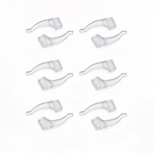 NORHOR 6 paia di cuscinetti in morbido Silicone occhiali da vista antiscivolo Gancio ferma occhiali in silicone.