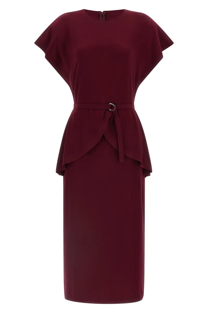 Abito Peplum Bordeaux