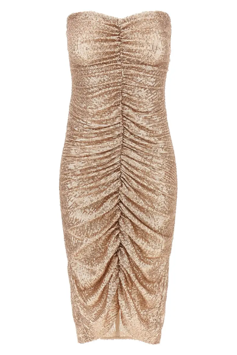 Abito Strapless Shirred Front Rosa