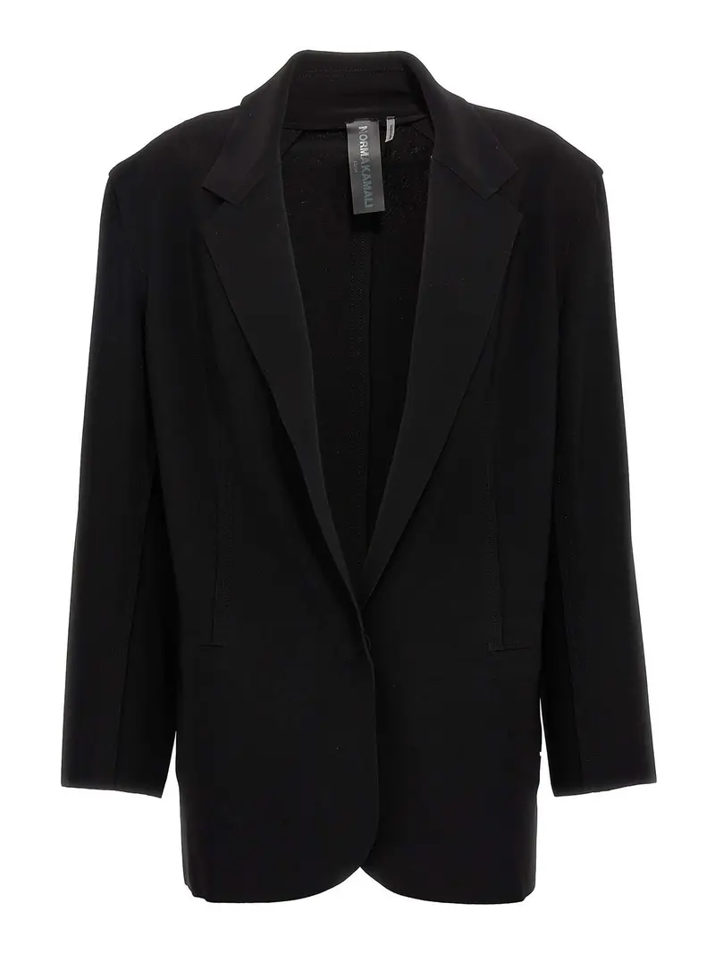 Blazer monopetto con cintura Nero