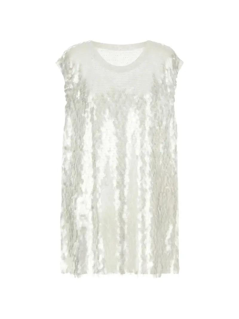 Top Paillettes BIANCO