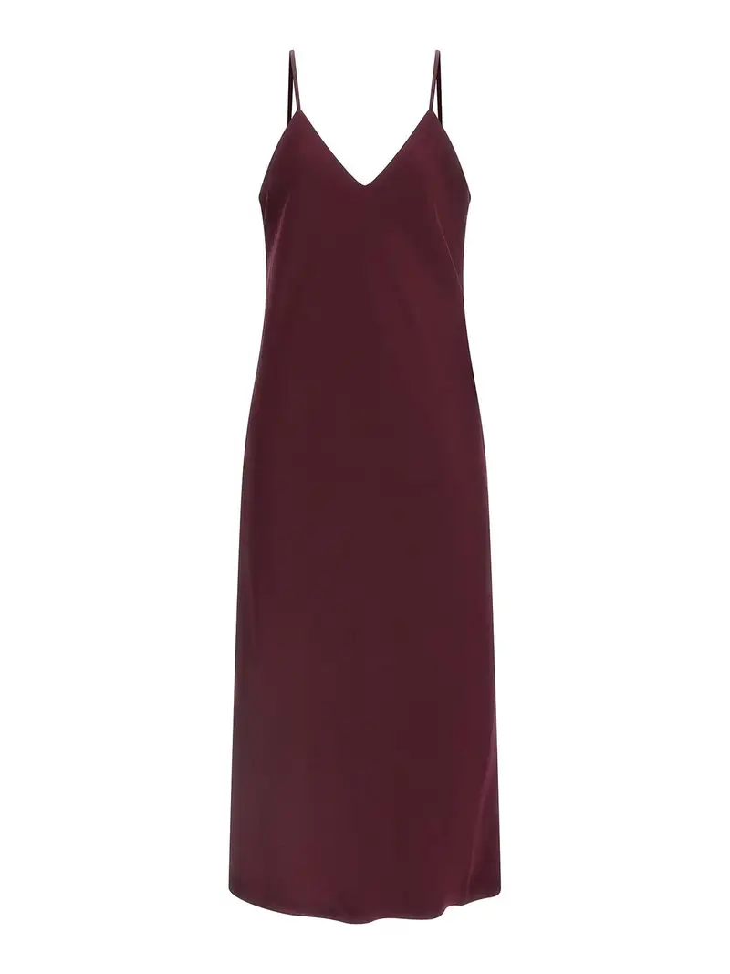 Vestito midi slip in sbieco Rosso Scuro