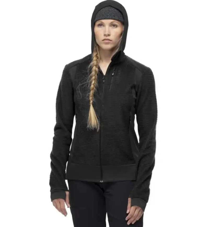 Falketind Alpha120 Zip Hood - giacca in pile - donna Black