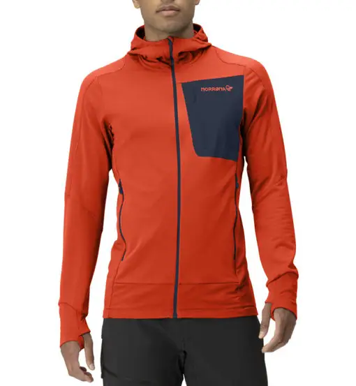 Falketind Power Grid Hood Ms - felpa in pile - uomo Red