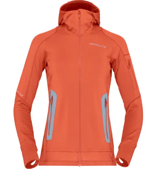 Falketind Power Grid Hood Ws - felpa in pile - donna Orange