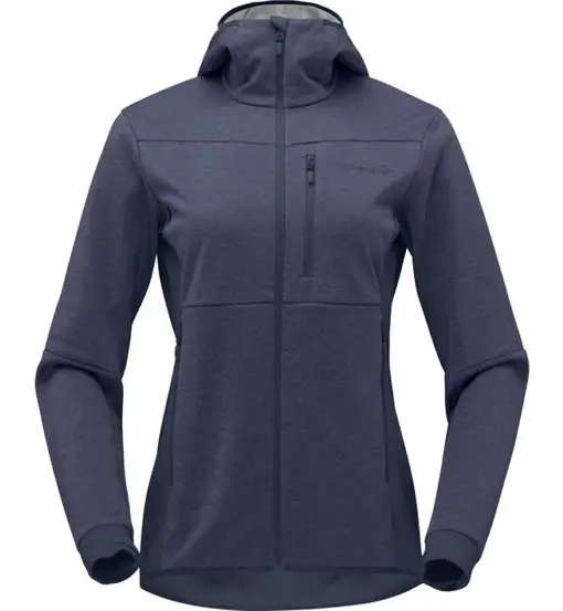Falketind warm2 Octa Hood - felpa in pile -donna Blue
