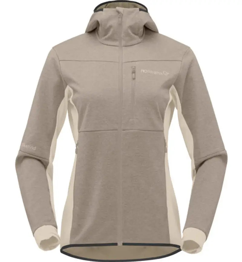 Falketind warm2 Octa Hood - felpa in pile -donna Brown