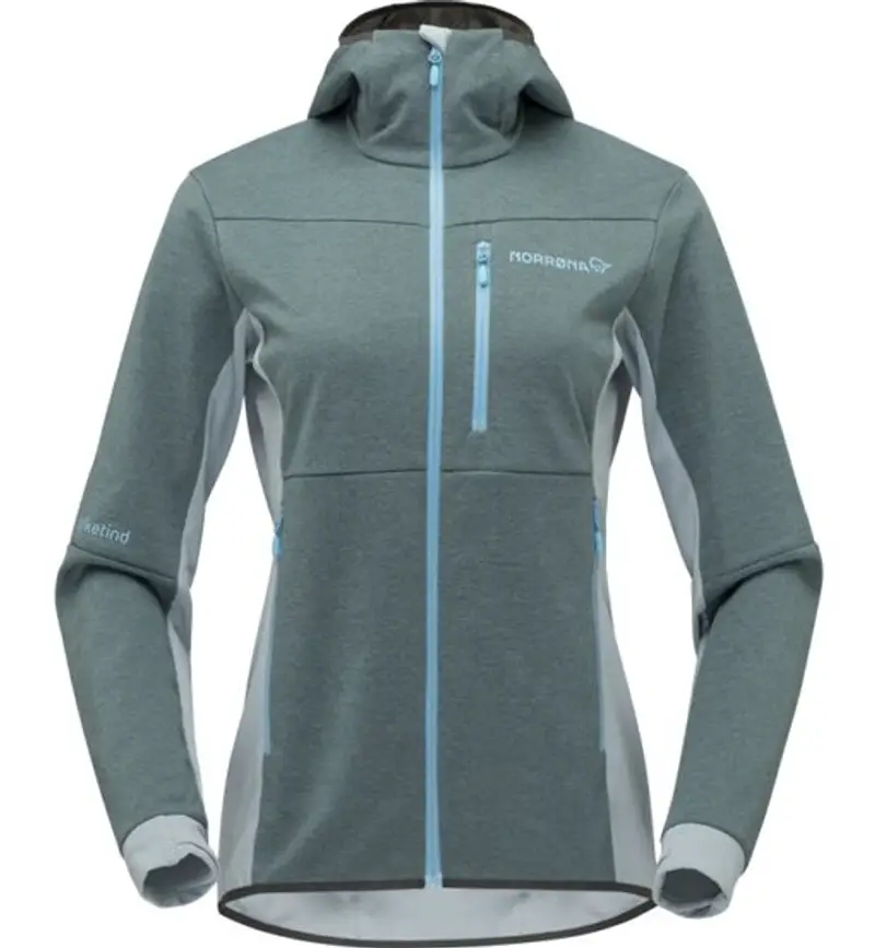 Falketind warm2 Octa Hood - felpa in pile -donna Green