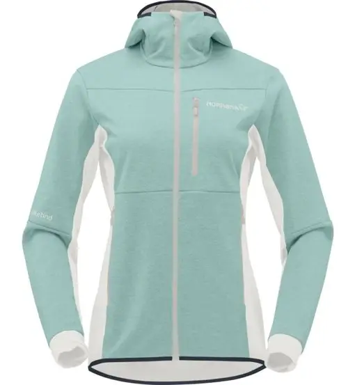 Falketind warm2 Octa Hood - felpa in pile -donna Light Green