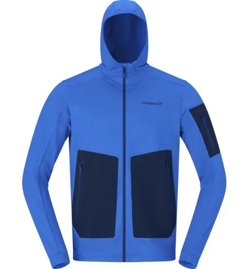 Falketind warm2 stretch Hood M - felpa in pile - uomo Light Blue