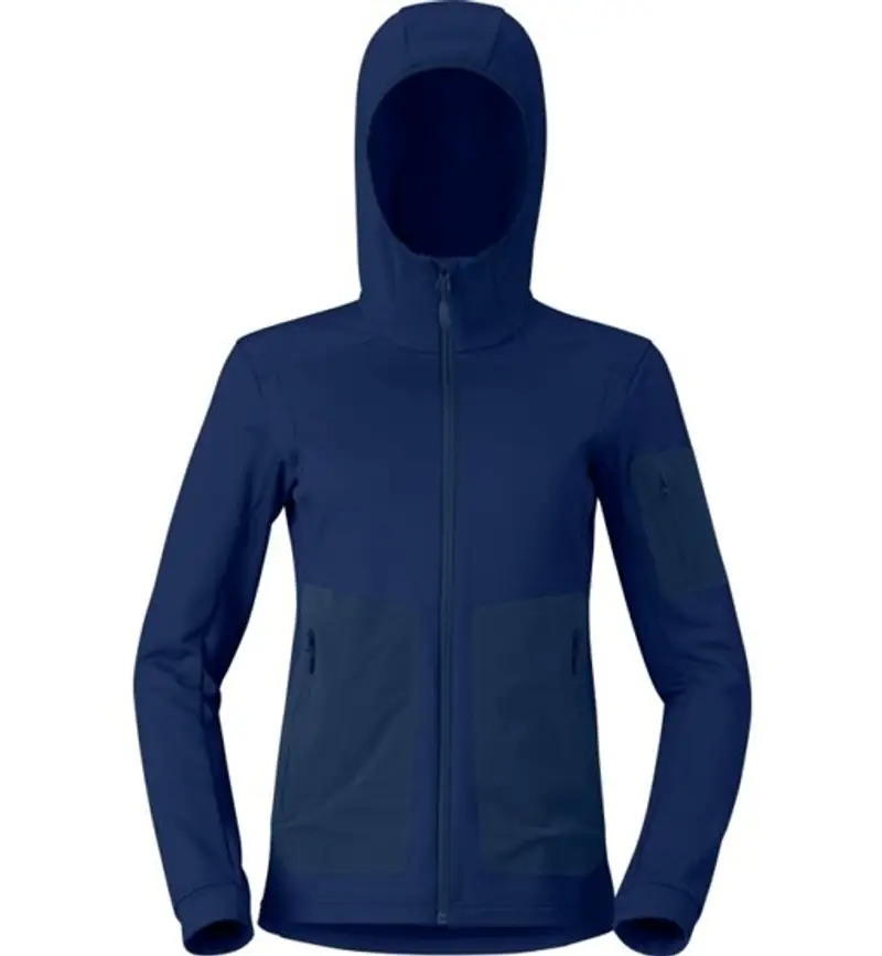 Falketind warm2 stretch Hood W - felpa in pile - donna Blue