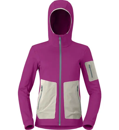 Falketind warm2 stretch Hood W - felpa in pile - donna Pink