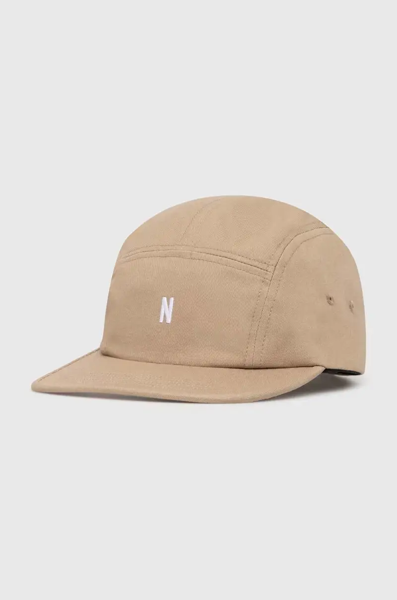 berretto da baseball in cotone Twill 5 Panel Cap Beige