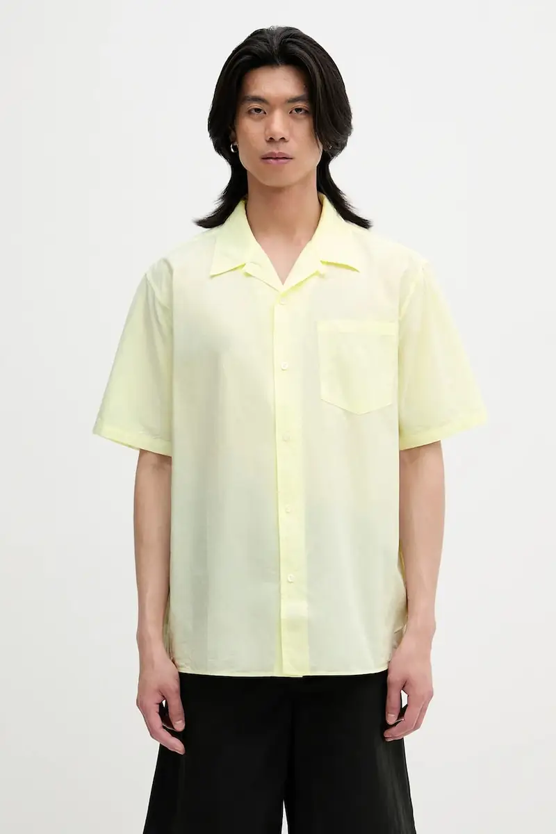 camicia Carsten Cotton Tencel Shirt uomo colore giallo N40.0579.3043