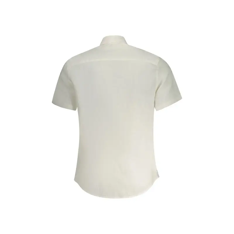 Camicia Maniche Corte Uomo Bianca Ricamo Bianco miniatura 2