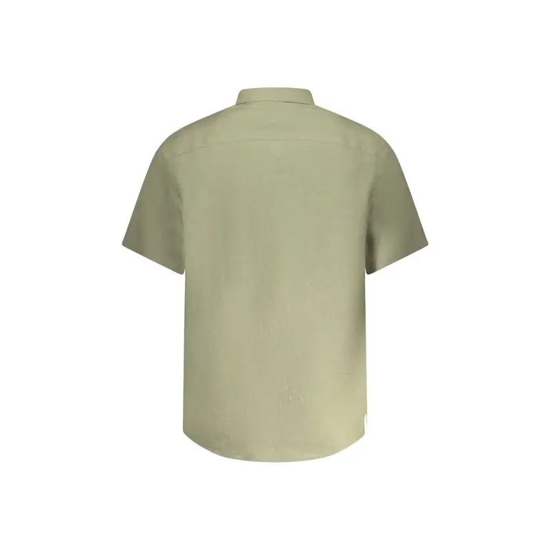 Camicia Maniche Corte Uomo Verde Ricamo miniatura 2