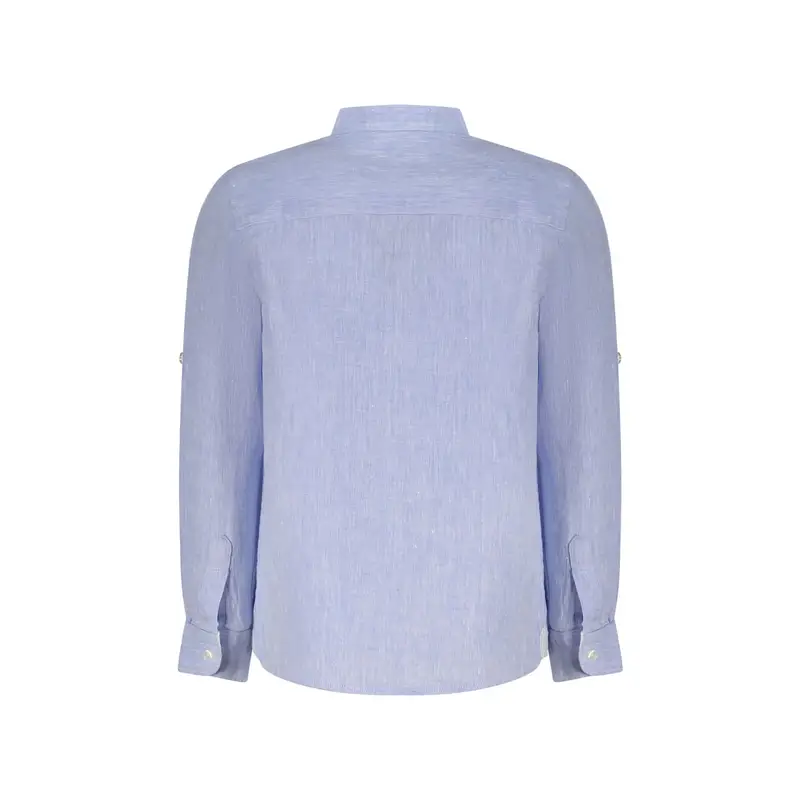 Camicia Maniche Lunghe Bambino Azzurra Ricamo Azzurro miniatura 2