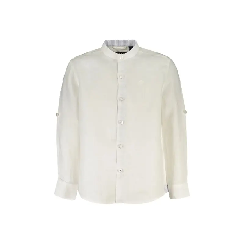 Camicia Maniche Lunghe Bambino Bianca Ricamo Bianco