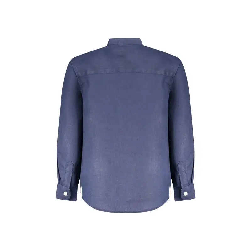 Camicia Maniche Lunghe Bambino Blu Ricamo miniatura 2