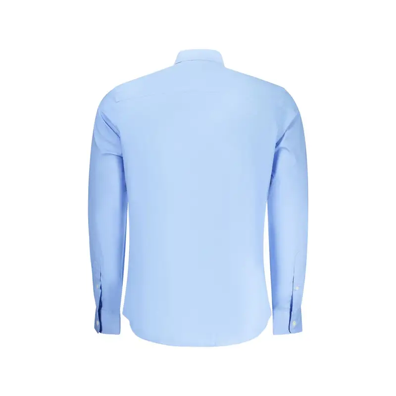 Camicia Maniche Lunghe Uomo Azzurra Ricamo Azzurro miniatura 2