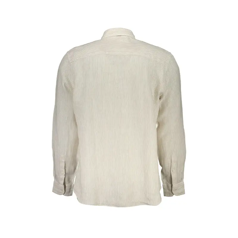 Camicia Maniche Lunghe Uomo Beige Ricamo miniatura 2