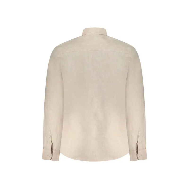 Camicia Maniche Lunghe Uomo Beige Ricamo miniatura 2