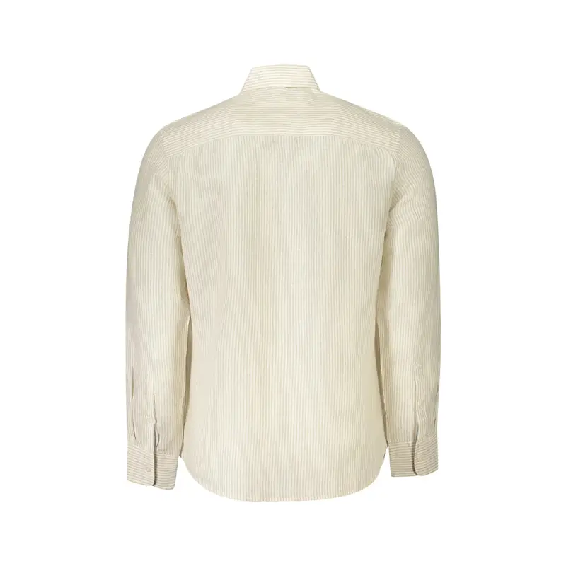 Camicia Maniche Lunghe Uomo Beige Ricamo miniatura 2