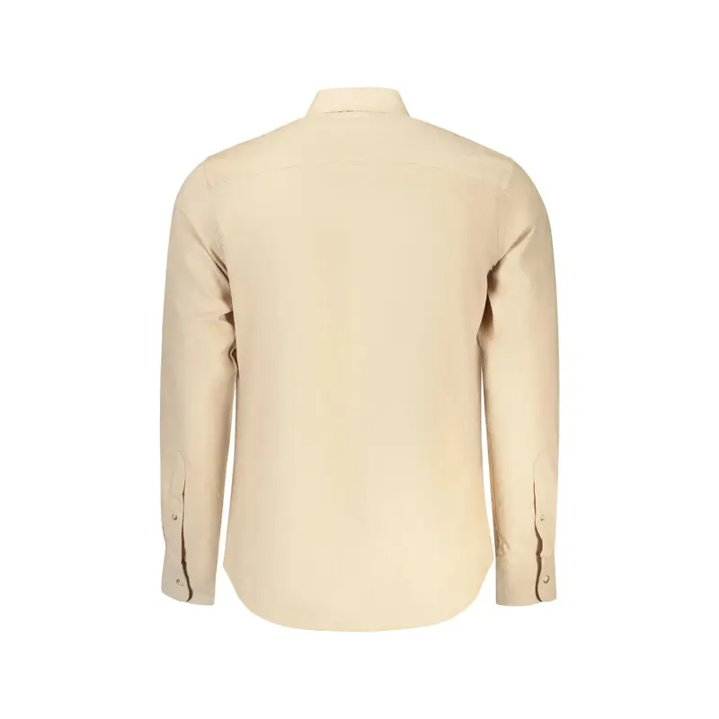 Camicia Maniche Lunghe Uomo Beige Ricamo miniatura 2