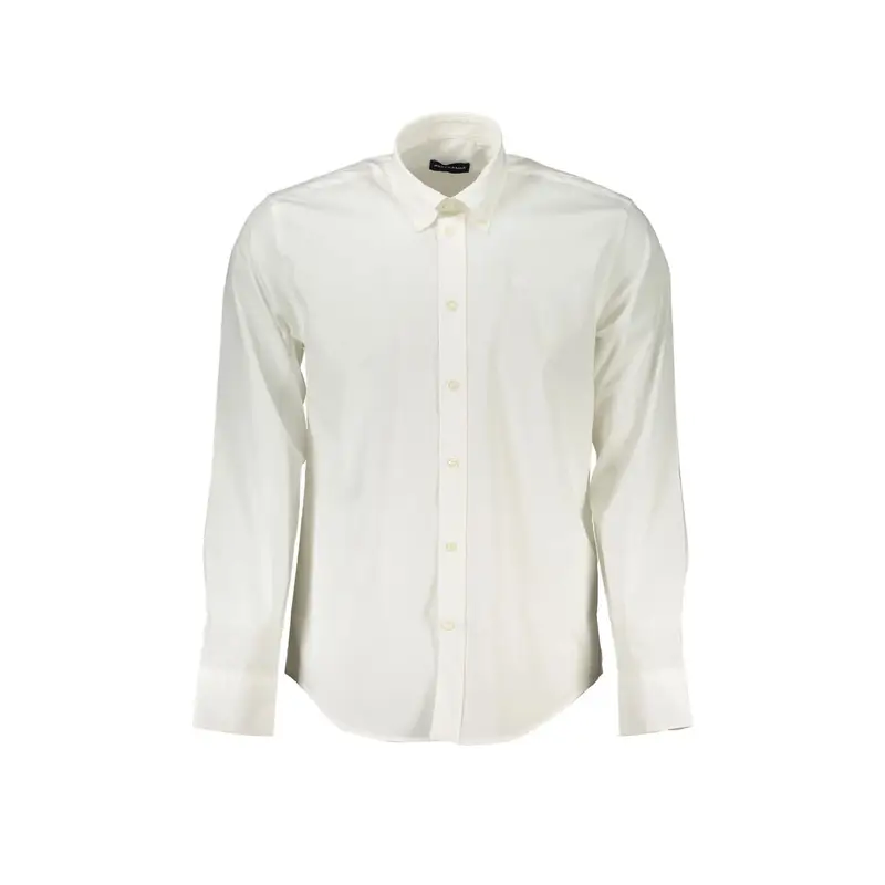 Camicia Maniche Lunghe Uomo Bianca Ricamo Bianco
