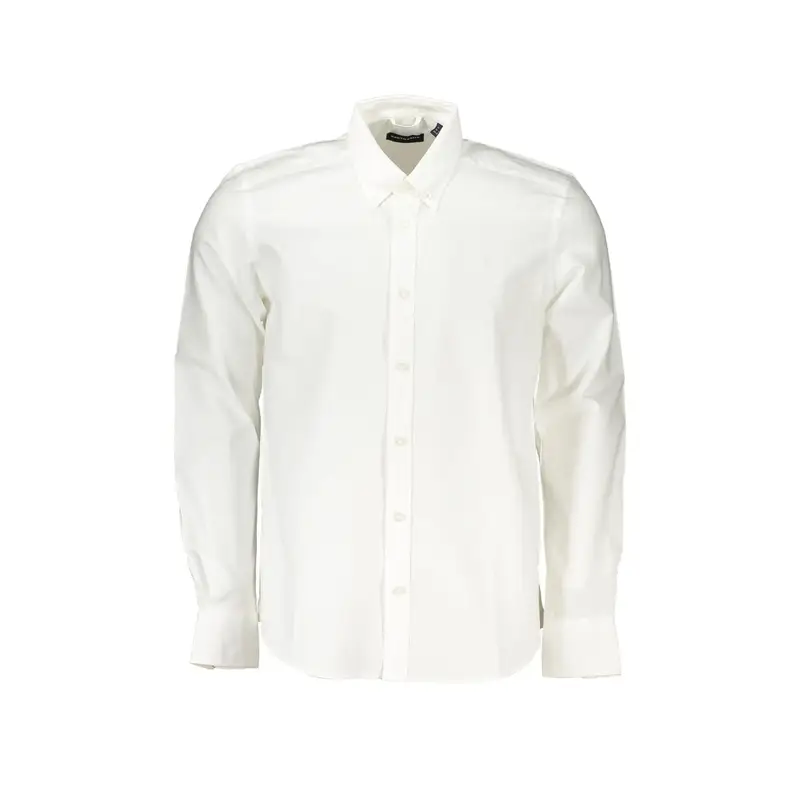 Camicia Maniche Lunghe Uomo Bianca Ricamo Bianco