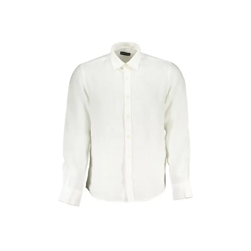 Camicia Maniche Lunghe Uomo Bianca Ricamo Bianco